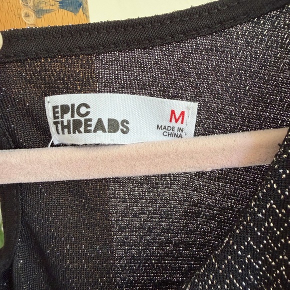 Epic Threads Black and Silver Sparkle Dress Girl 8/10 - Picture 2 of 3